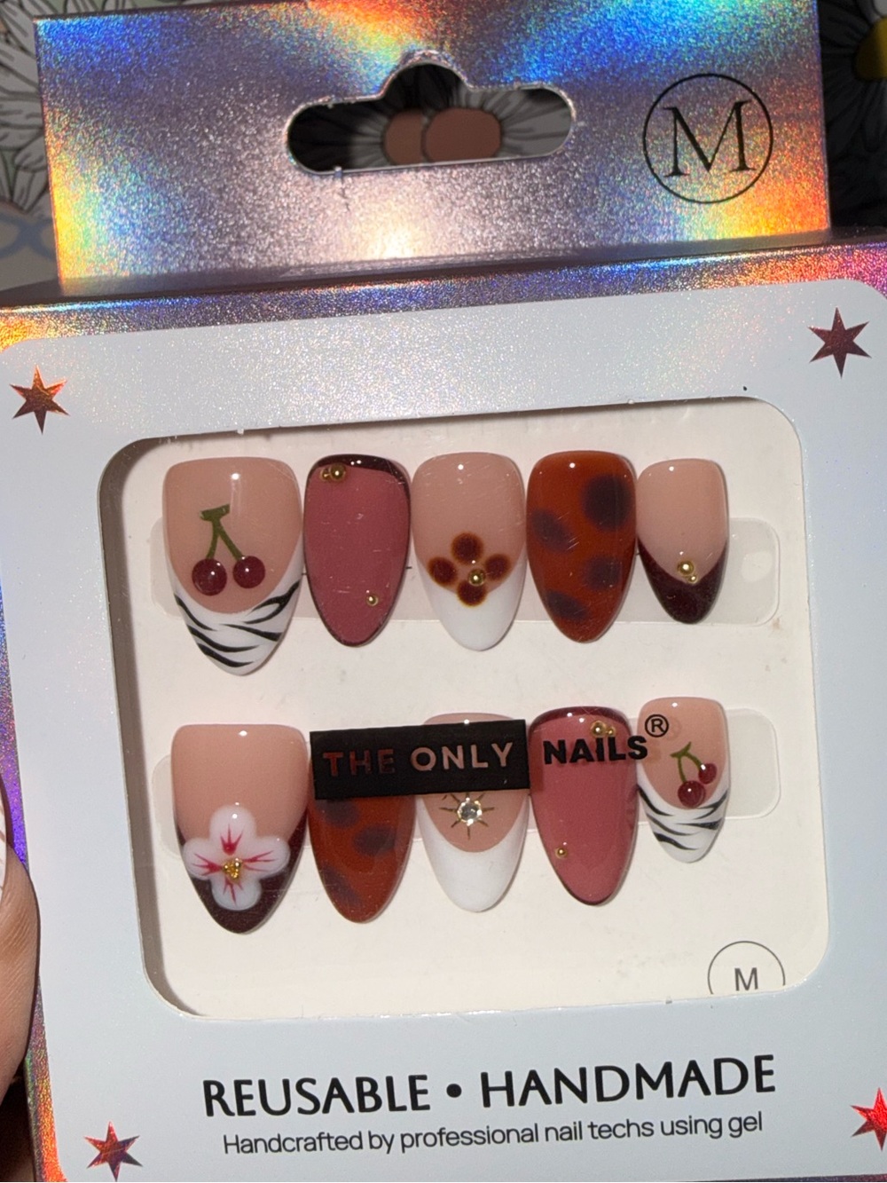 The Only Nails Reusable Cherry & Floral Press-On Nail Set - Picture 6 of 6